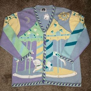 Nwt Storybook Knits Swearer size 1X Carousel Horses Spring
